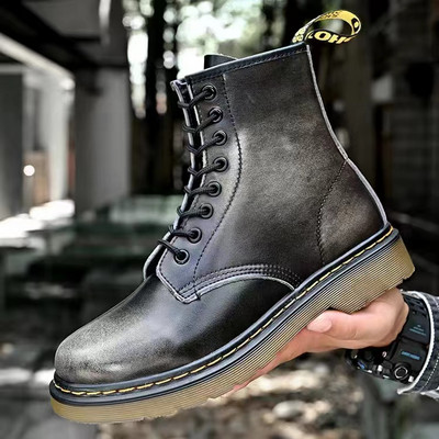 Ανδρικά μποτάκια αρβήλας από έκο δέρμα με εφέ