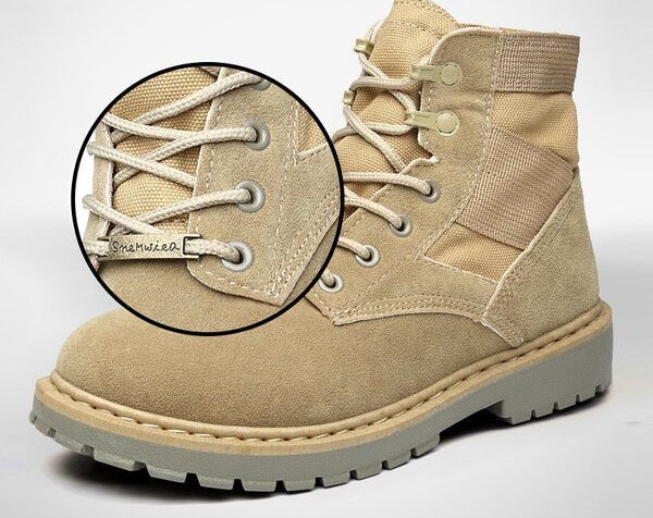 Ανδρικές μπότες από eco suede με μεταλλικό στοιχείο