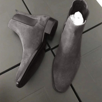 Ανδρικές μπότες από eco suede - μυτερό μοντέλο