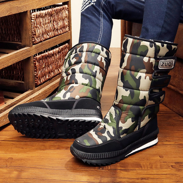 Visoke zimske čizme s toplom postavom i natpisom za muškarce