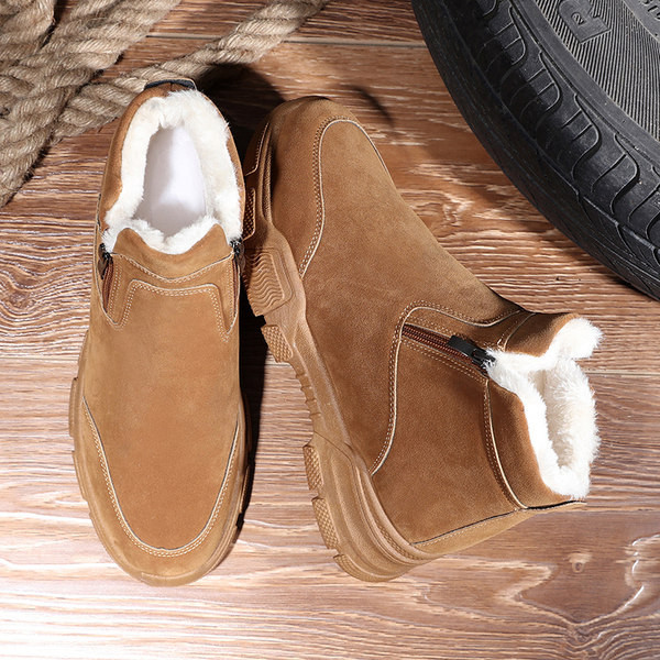 Ανδρικά χαμηλά μποτάκια με ζεστή φόδρα και φερμουάρ