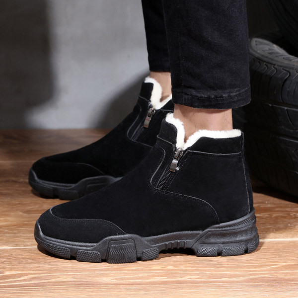 Ανδρικά χαμηλά μποτάκια με ζεστή φόδρα και φερμουάρ