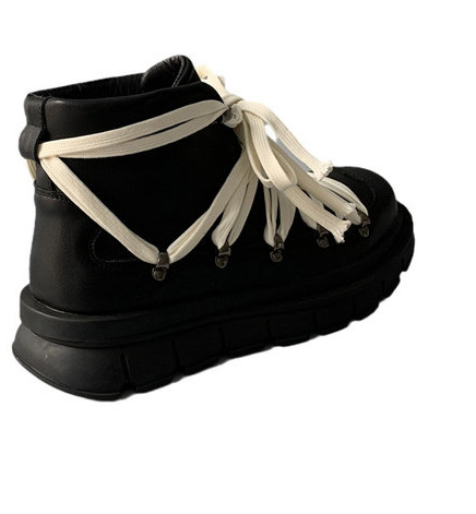 Aktuelne muške čizme od eko kože sa pertlom i ravnim đonom