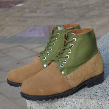 Ανδρικά μποτάκια από eco suede και ζεστή φόδρα σε ρετρό στυλ