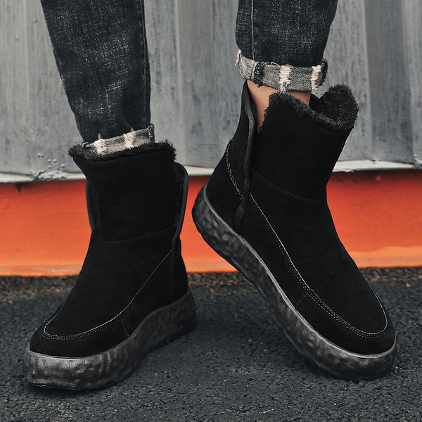 Moderne muške čizme od eko brušene kože s mekom postavom