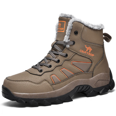 Ανδρικά κομψά μποτάκια με μαλακή φόδρα για το χειμώνα από οικολογικό δέρμα