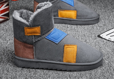 Ανδρικές μπότες casual από eco suede με επίπεδη σόλα