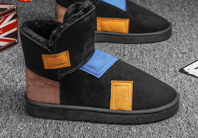 Ανδρικές μπότες casual από eco suede με επίπεδη σόλα