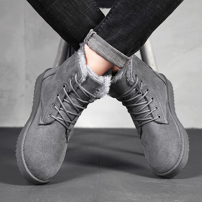 Casual μποτάκια με κορδόνια και φλατ σόλα - σε δύο χρώματα