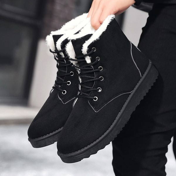 Casual μποτάκια με κορδόνια και φλατ σόλα - σε δύο χρώματα