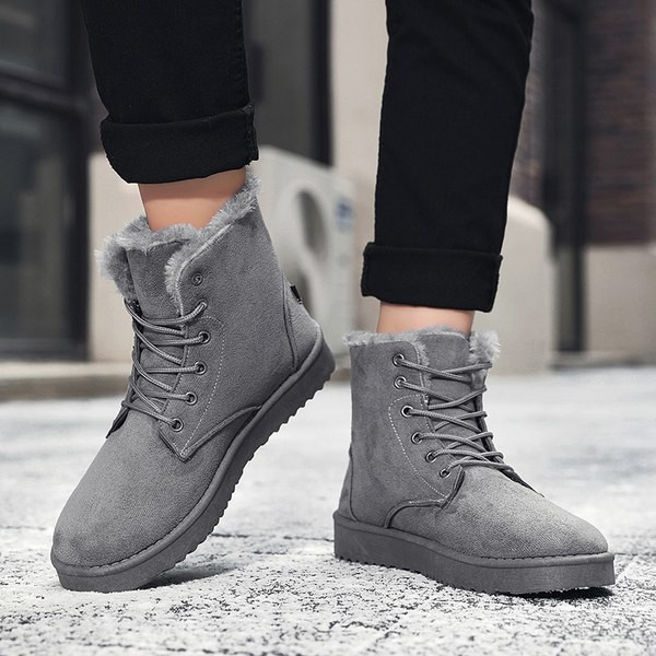 Casual μποτάκια με κορδόνια και φλατ σόλα - σε δύο χρώματα