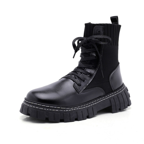 Ανδρικές μπότες αρβήλας με τραχιά σόλα - μαύρο χρώμα