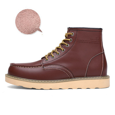 Ανδρικά έκο δερμάτινα μποτάκια με ζεστή φόδρα