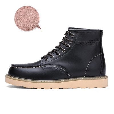 Ανδρικά έκο δερμάτινα μποτάκια με ζεστή φόδρα