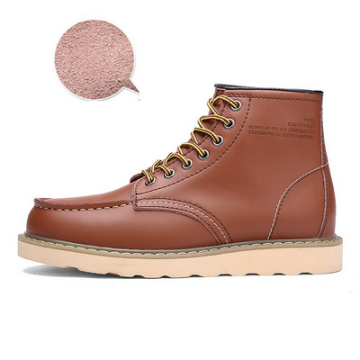 Ανδρικά έκο δερμάτινα μποτάκια με ζεστή φόδρα