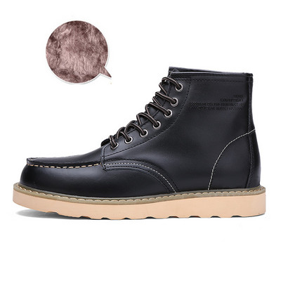 Ανδρικά έκο δερμάτινα μποτάκια με ζεστή φόδρα