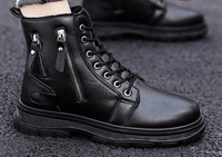 Μαύρες ανδρικές μπότες από οικολογικό δέρμα - πολλά μοντέλα