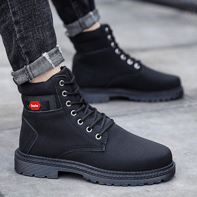 Μαύρες ανδρικές μπότες από οικολογικό δέρμα - πολλά μοντέλα