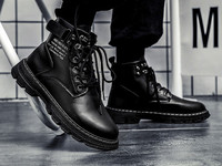 Ανδρικές χειμερινές μπότες από οικολογικό δέρμα και αγκράφα