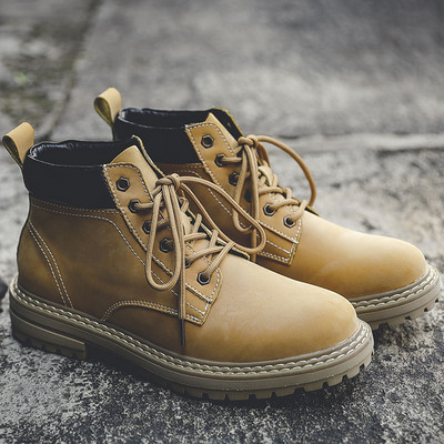 Ανδρικά χειμωνιάτικα μποτάκια με κορδόνια σε γκρι και καφέ χρώμα