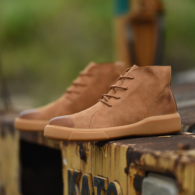 Модерни мъжки боти с връзки от еко кожа -няколко модела