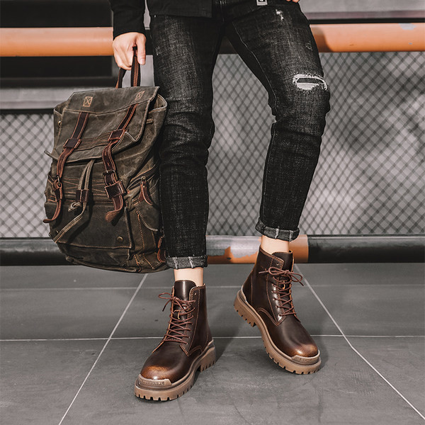 Κλασικό μοντέλο  ανδρικ΄ς μπότες ε στυλ αρβήλας από έκο δέρμα