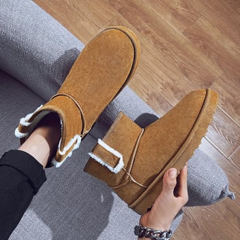 Ανδρικά μοντέρνα μποτάκια από eco suede με ζεστή φόδρα