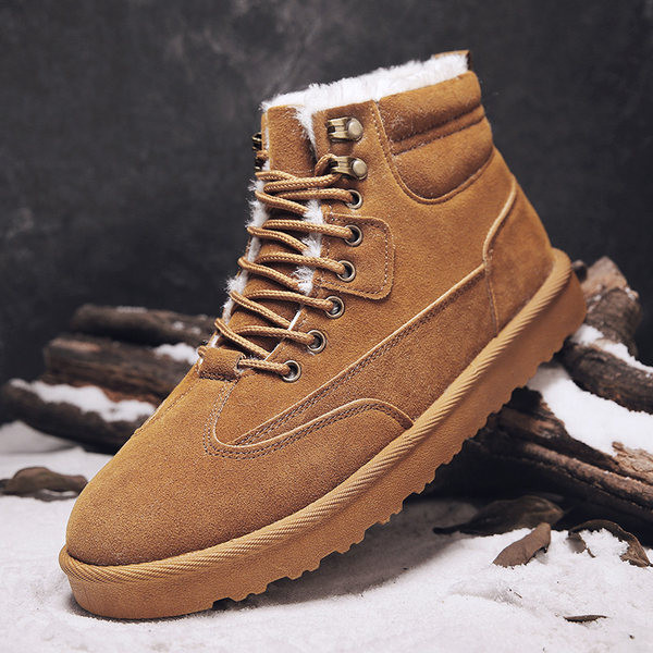 Moderne muške čizme od eko brušene kože s mekom postavom