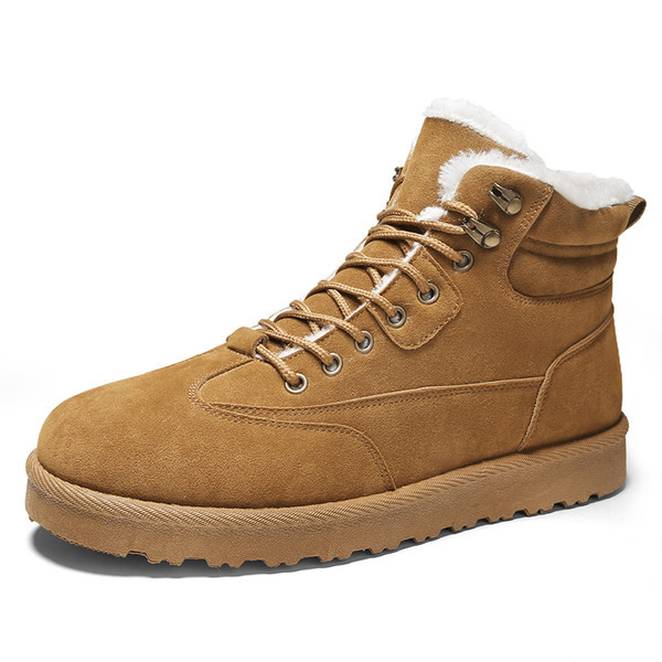 Moderne muške čizme od eko brušene kože s mekom postavom