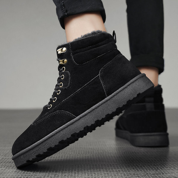 Moderne muške čizme od eko brušene kože s mekom postavom