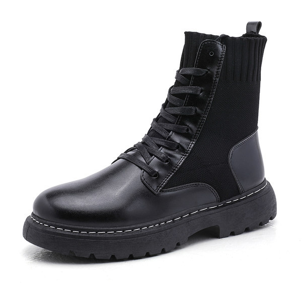 Dabartiniai vyriški juodi aulinukai su raišteliais