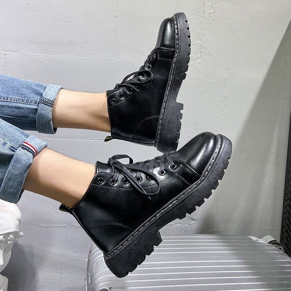 Muške casual čizme od umjetne kože s vezicama