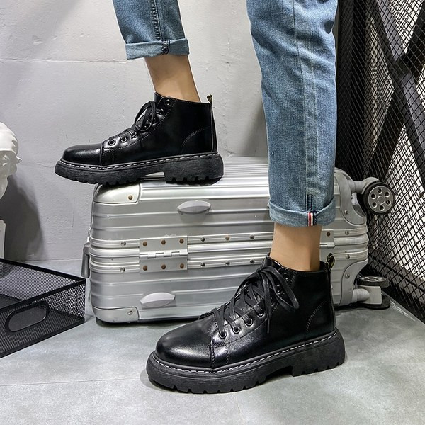 Muške casual čizme od umjetne kože s vezicama