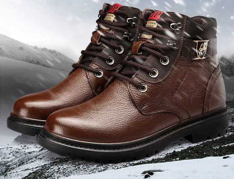 Нов модел зимни боти от изкуствена кожа в черен и кафяв цвят