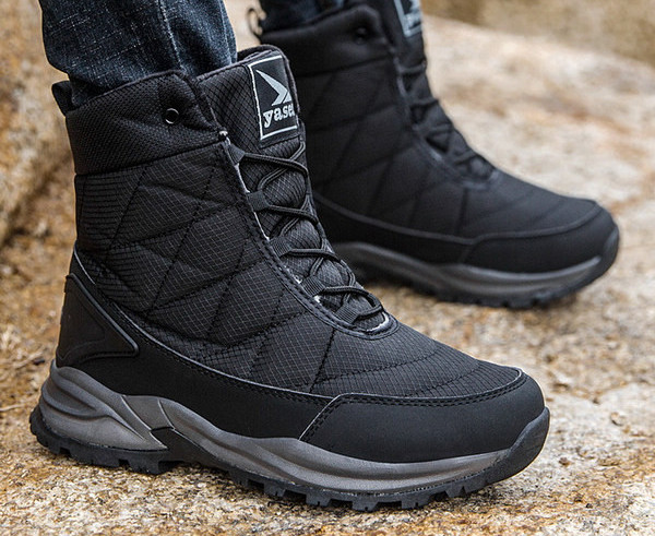 Ανδρικές χειμερινές αδιάβροχες μπότες με κορδόνια