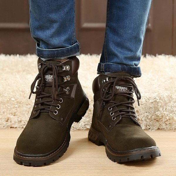 Ежедневни мъжки боти с надпис и цип