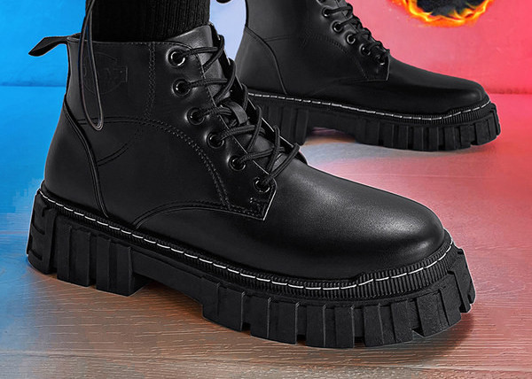 Кожени боти с връзки - за мъже