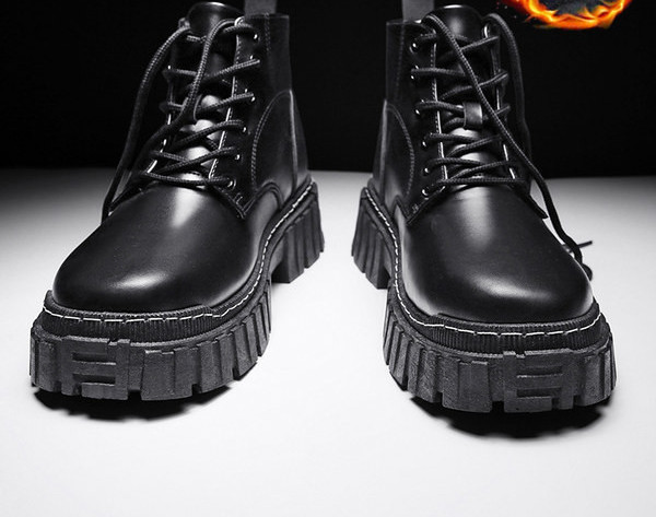 Кожени боти с връзки - за мъже