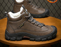 Χειμερινά ανδρικά δερμάτινα παπούτσια με ζεστή φόδρα