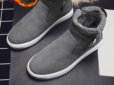 Ανδρικά μποτάκια από eco suede με ζεστή φόδρα