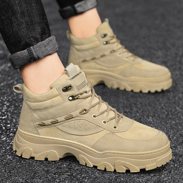 Ανδρικές μπότες από οικολογικό δέρμα με κορδόνια