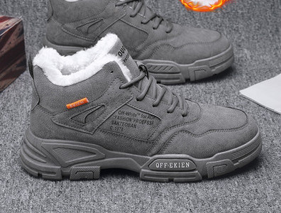 Ανδρικές μπότες φθινοπώρου-χειμερινές από οικολογικό δέρμα με επιγραφή και κορδόνια