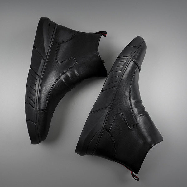 Χειμερινές ανδρικές μπότες από οικολογικό δέρμα απλό μοντέλο