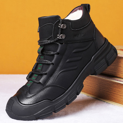 Χειμερινά ανδρικά μποτάκια με ζεστή φόδρα και κορδόνια