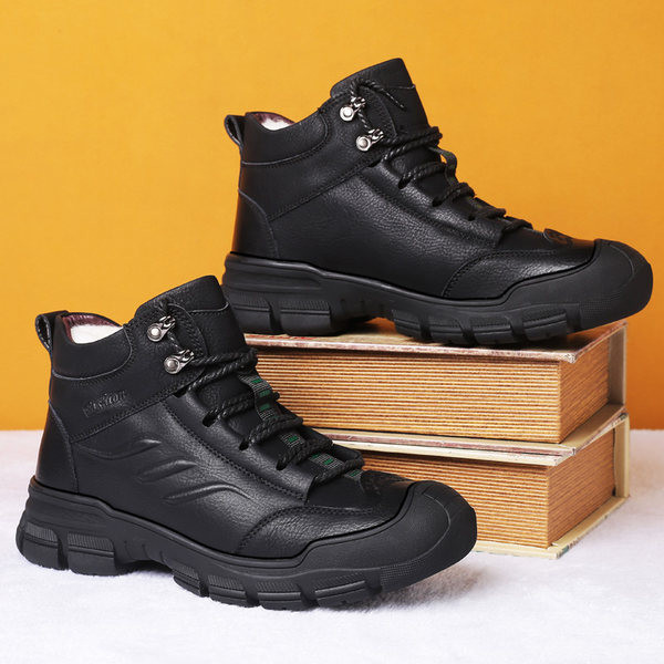 Χειμερινά ανδρικά μποτάκια με ζεστή φόδρα και κορδόνια