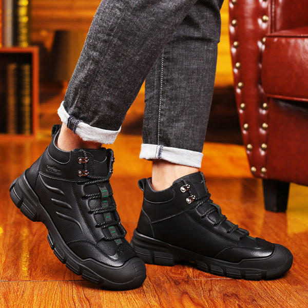 Χειμερινά ανδρικά μποτάκια με ζεστή φόδρα και κορδόνια