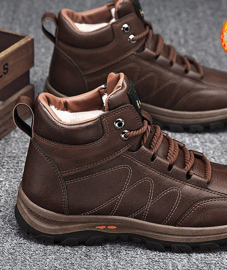 Χειμερινές ζεστές μπότες με κορδόνια - δύο χρώματα