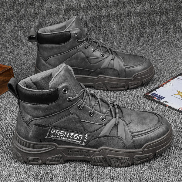 Ανδρικά παπούτσια με κορδόνια και επιγραφή σε τρία χρώματα