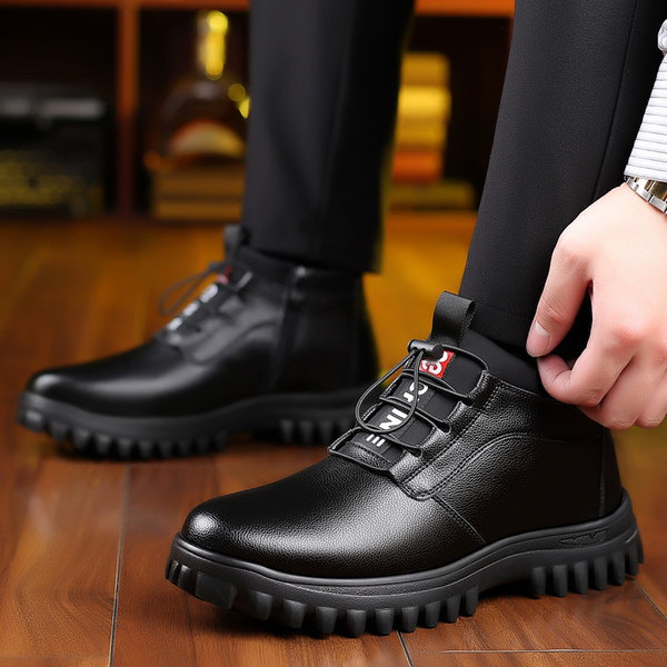 Ανδρικά μποτάκια με μαλακή φόδρα και κορδόνια