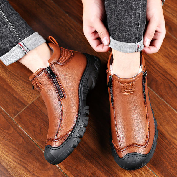 Ανδρικά παπούτσια με φερμουάρ στο πλάι σε δύο χρώματα